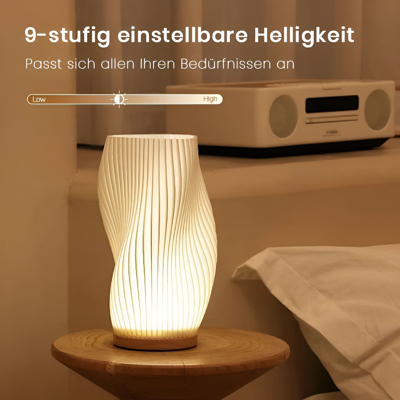DreamWave - Dimmable Modern Cream - Colored 3D Wave Lamp