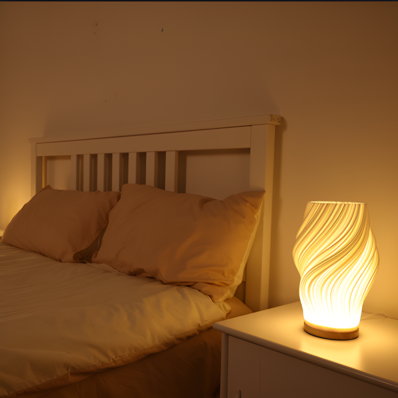 DreamWave - Dimmable Modern Cream - Colored 3D Wave Lamp