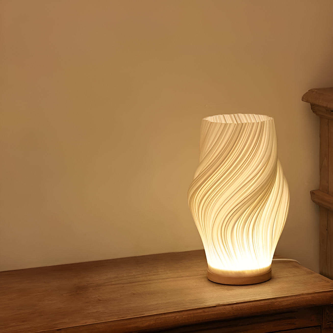 DreamWave - Dimmable Modern Cream - Colored 3D Wave Lamp