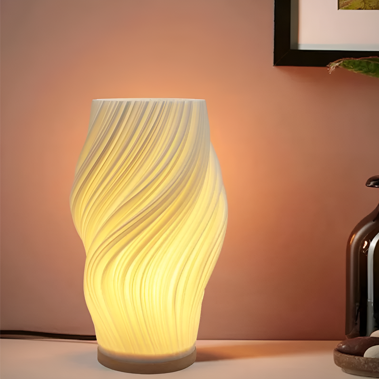 DreamWave - Dimmable Modern Cream - Colored 3D Wave Lamp