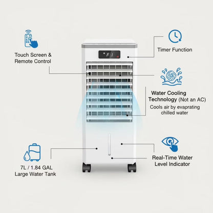 Portable Air Conditioner Portable Air Cooler Remote Cooling Fan