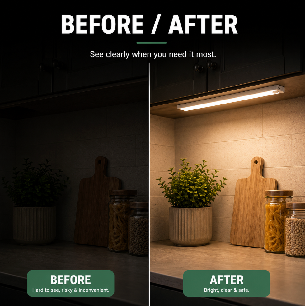 Rechargeable Under Cupboard Lights 'LazyStick' – Under Cabinet Kitchen Lighting – Dimmable USB Rechargeable