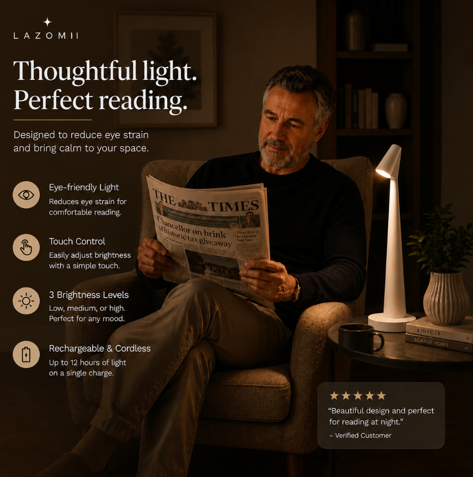 NordicShine - Rechargeable Reading and Bedside Lamp