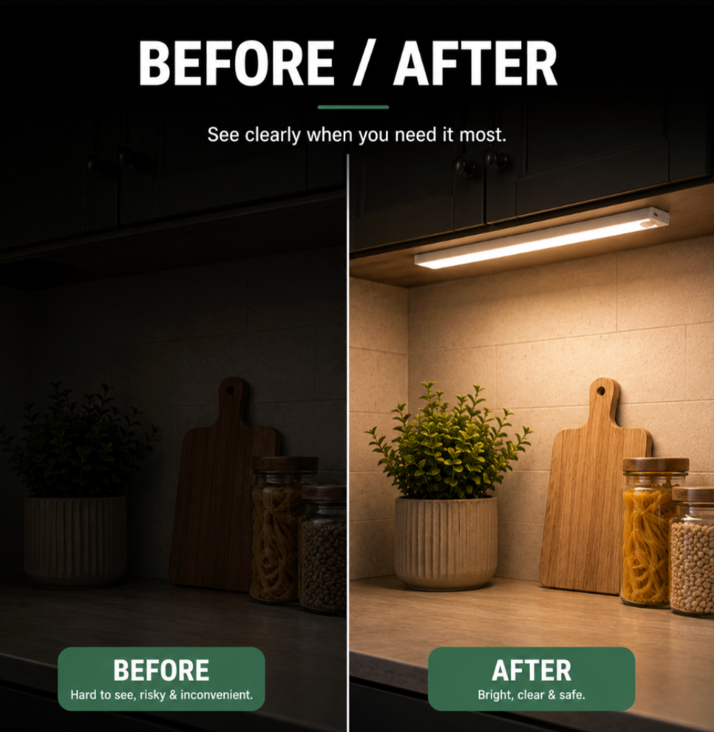 Rechargeable Under Cupboard Lights  'LumiKitchen' – Under Cabinet Kitchen Lighting – Dimmable USB