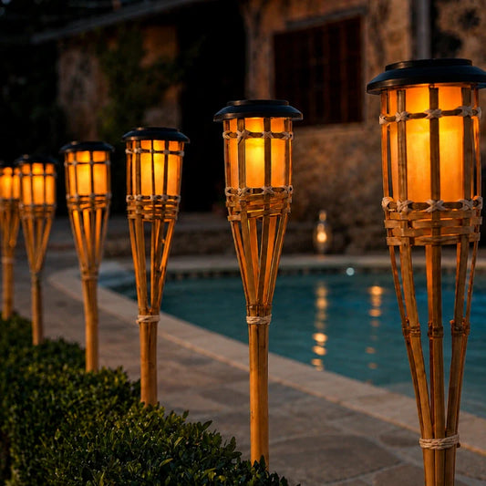 BambooFlame Solar Torch