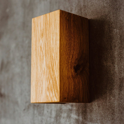 NordicGlow Wooden Wall Lamp made of Oak Wood, Warm LED Room Light