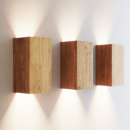 NordicGlow Wooden Wall Lamp made of Oak Wood, Warm LED Room Light